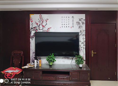 厦门中式家庭装修电视柜效果展示